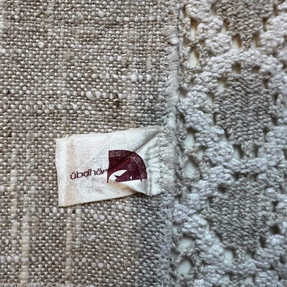 Two Ubelhor Linen-Cotton End Table Covers, Vtg, Size 12 sq in